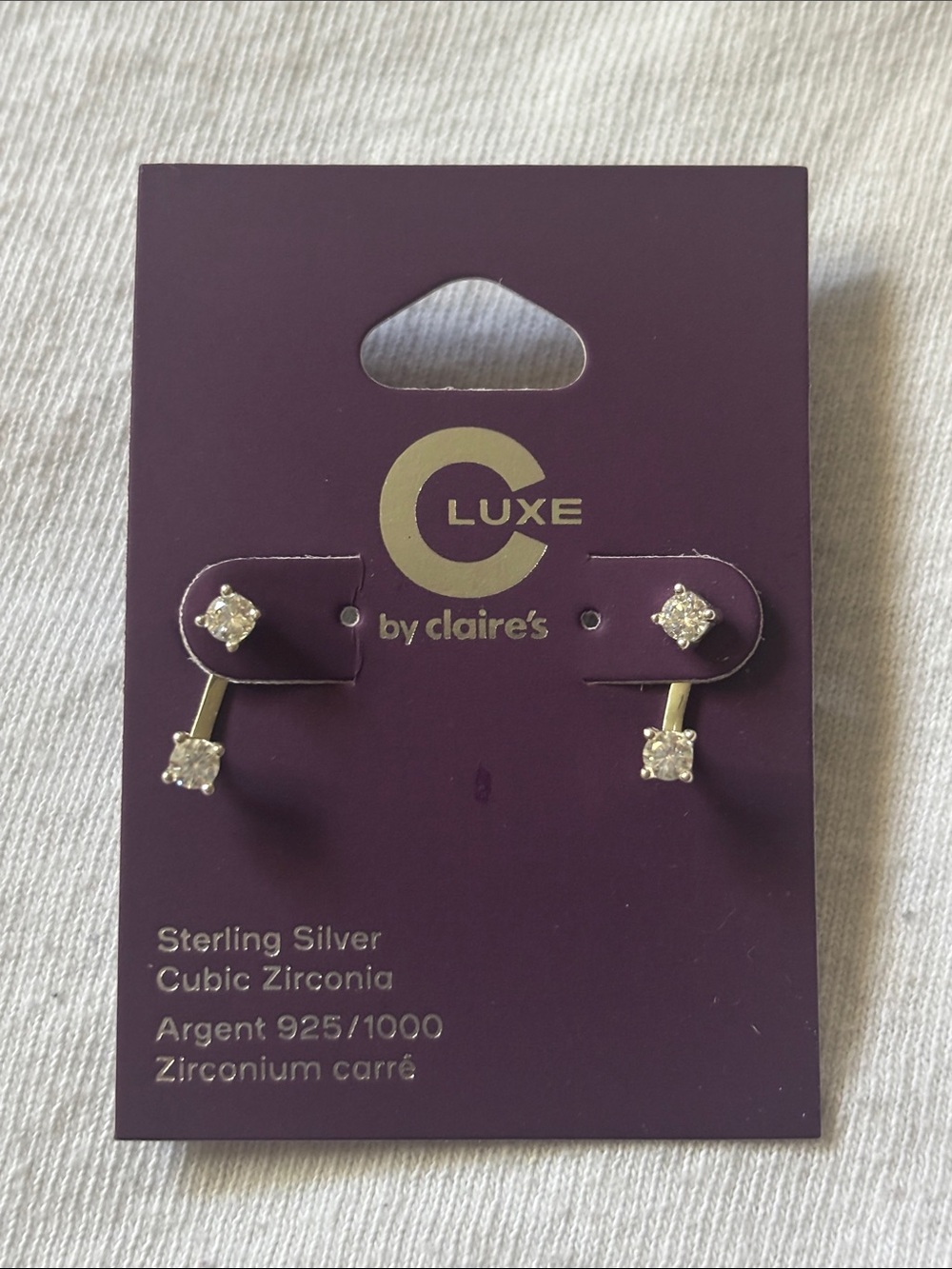 cubic zirconia horseshoe stud NWT